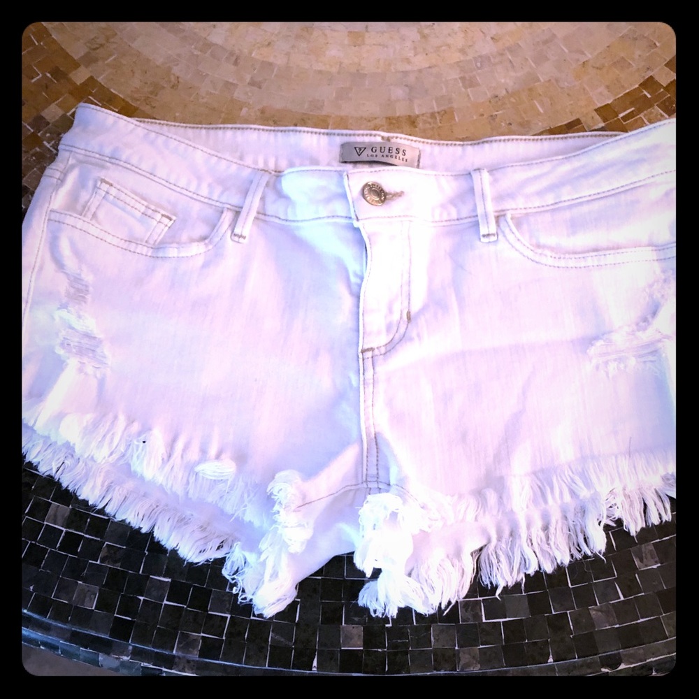 Guess white short shorts size 31. $55 $20